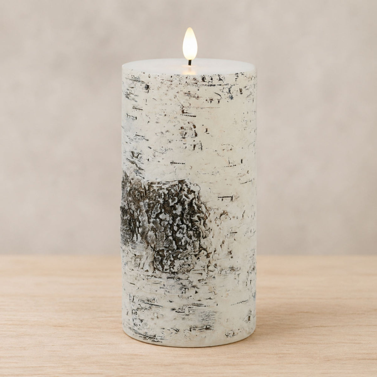 FIA Wick Birch Design Pillar Candle (Set of 2)