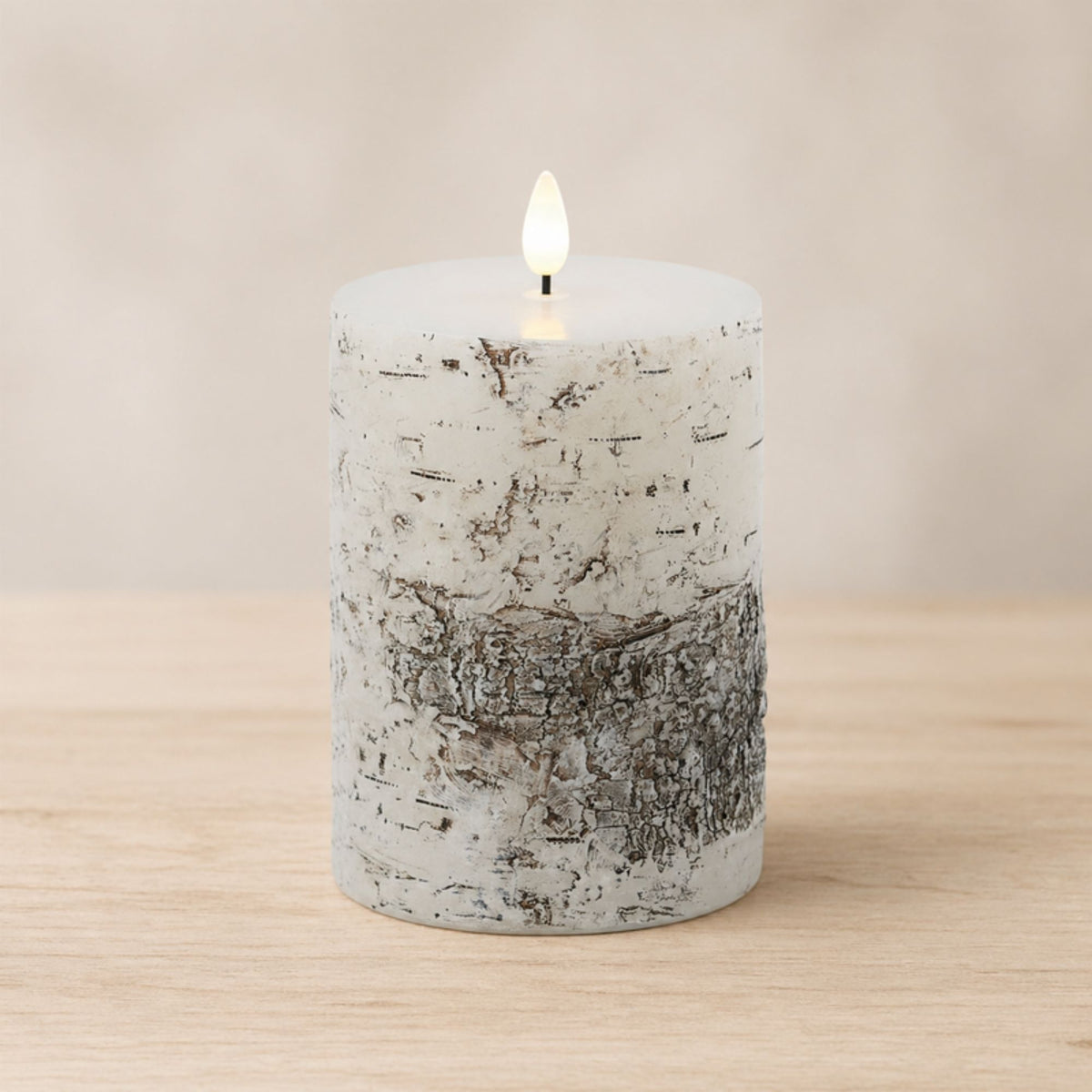 FIA Wick Birch Design Pillar Candle (Set of 2)